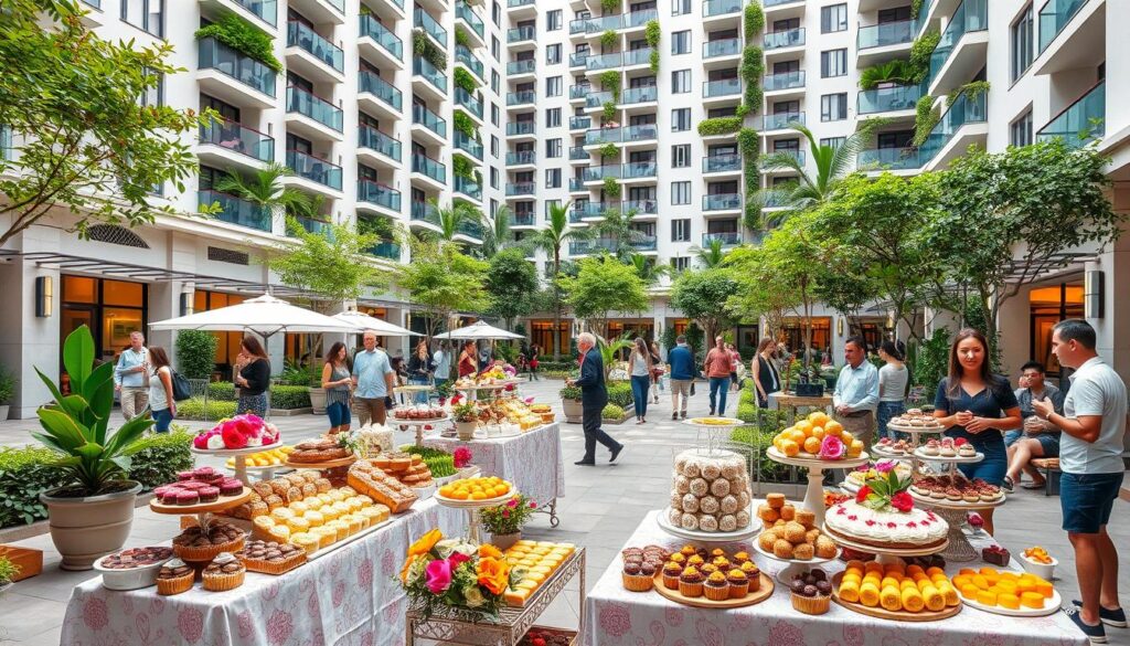 mercado de doces em condomínios