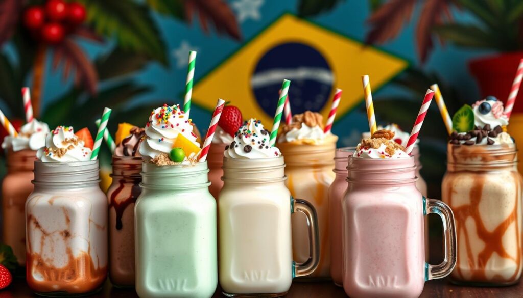 Combinações criativas de milkshakes