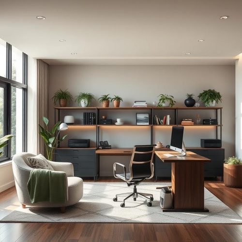 Design de Interiores para Home Office – Soluções funcionais e modernas para espaços de trabalho.